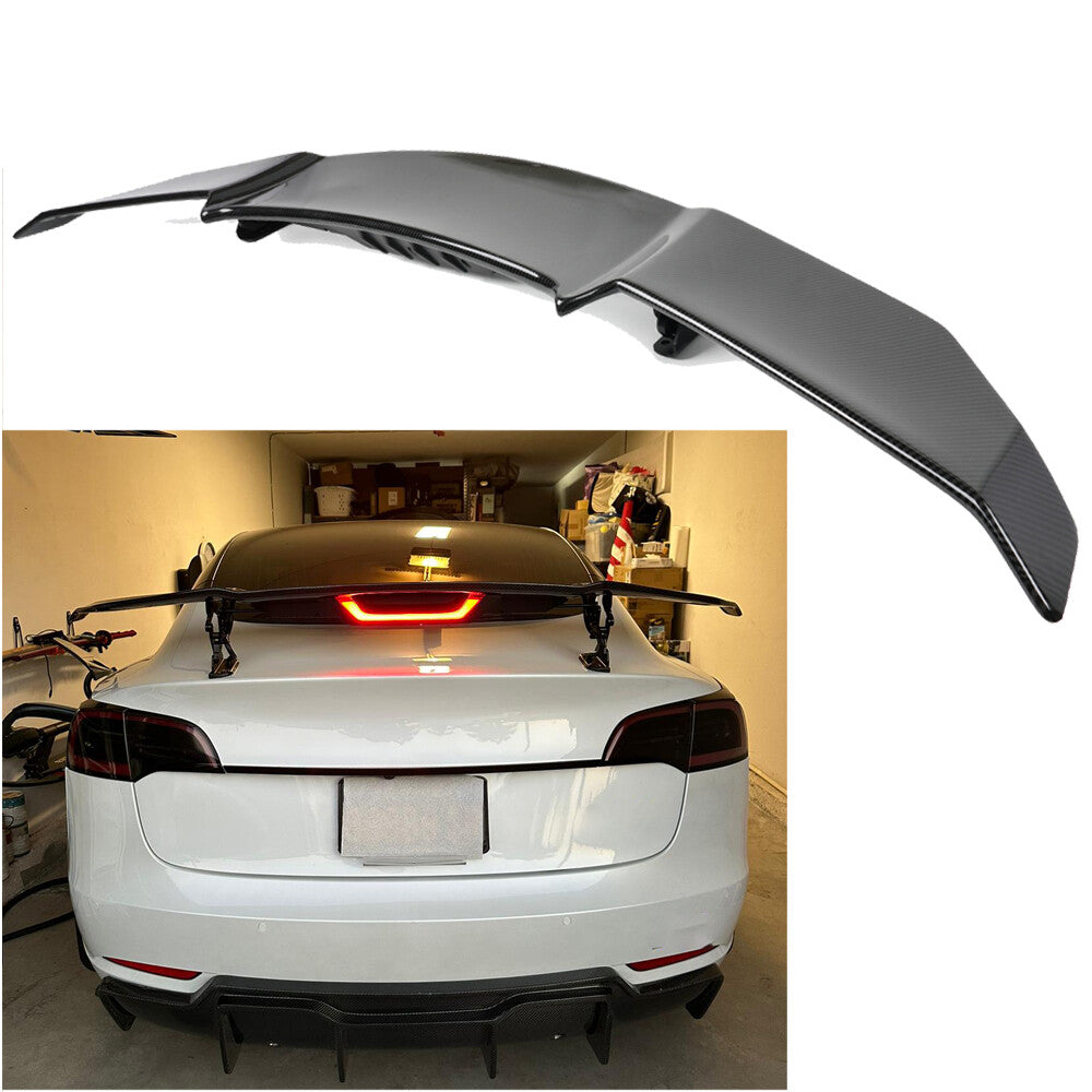 Carbon Fiber Water Transfer Automatic Adjustable Spoiler Wing for Tesla model 3