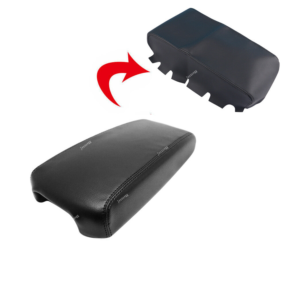 Microfiber Leather Console Lid Armrest Cover for Nissan for Altima 2013-2018 Black Q