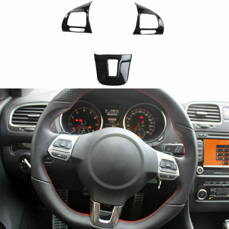 For 2010-2013 for Golf MK6 ABS Carbon Steering Wheel Switch Cover Trim n