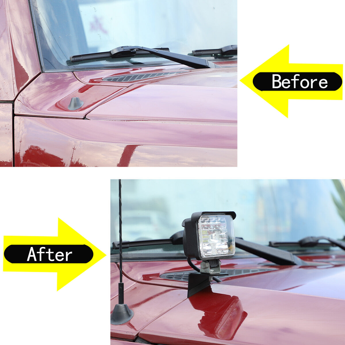 Engine hood hinge groove LED light mounting bracket for FJ Cruiser 07-21- n