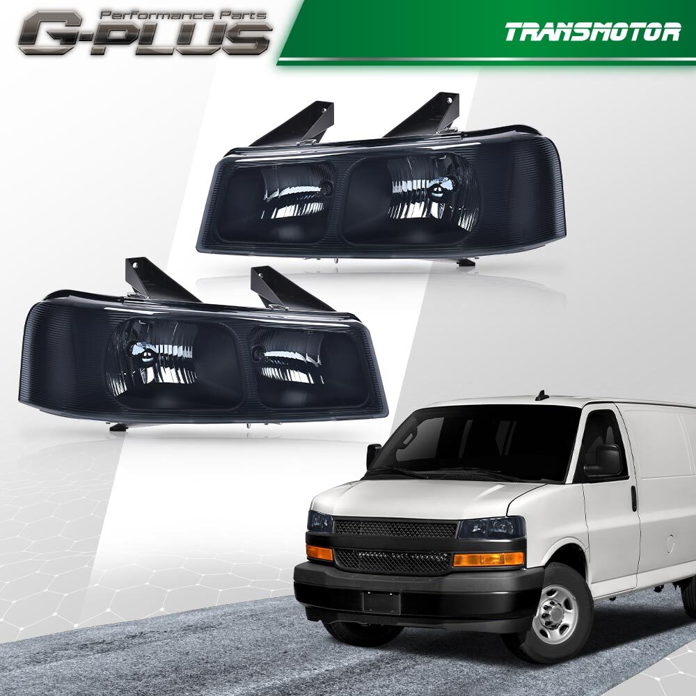 Chrome/smoked headlights suitable for Chevrolet Express for GMC Savana Van 2003-2019