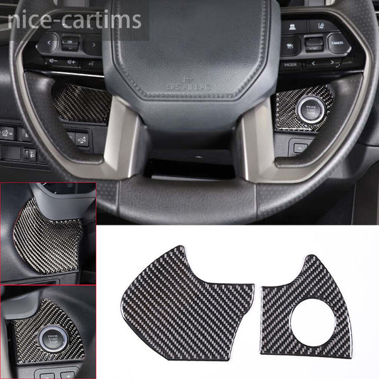For Toyot@ Tundr@ 2022-2023 Engine Start Stop Switch Button Cover Carbon Fiber¡Á2