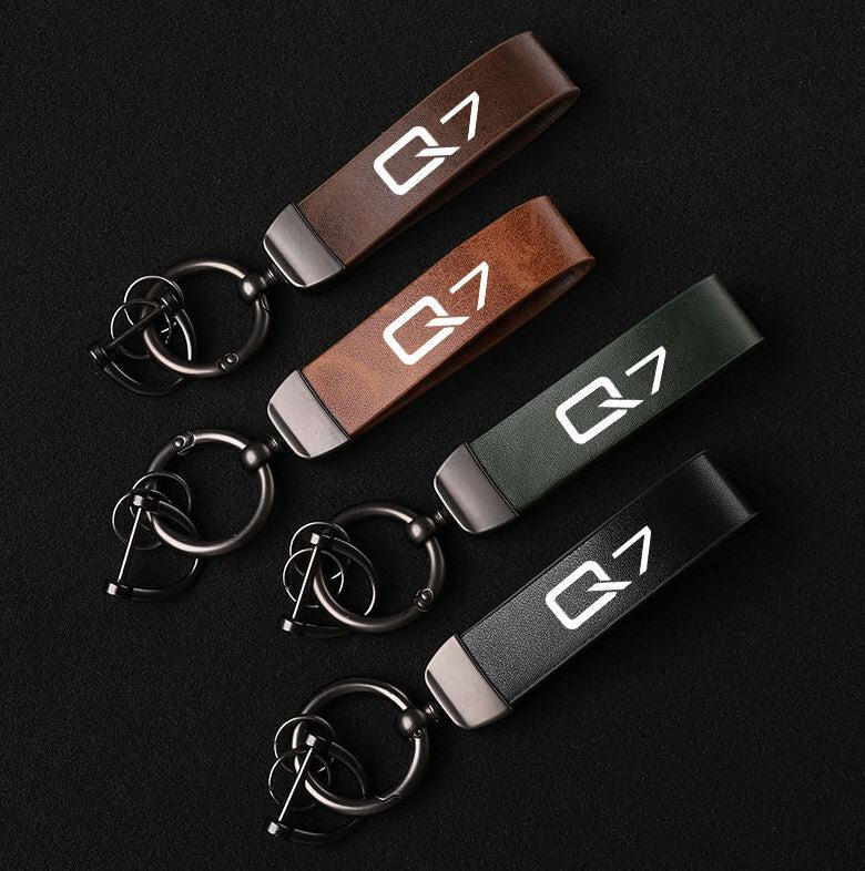 Car keychain, keyring with hanging rope, car accessories, initial D black, suitable for Mazda - v