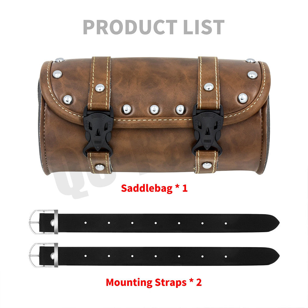Motorcycle Front Rear Handlebar Sissy Bar Saddlebag Fork Roll Barrel Tool Bag Q