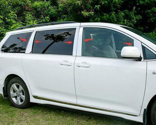Silver Steel Window BC-Pillar Post Strip Moulding Trim for Toyota for Sienna 11-2020