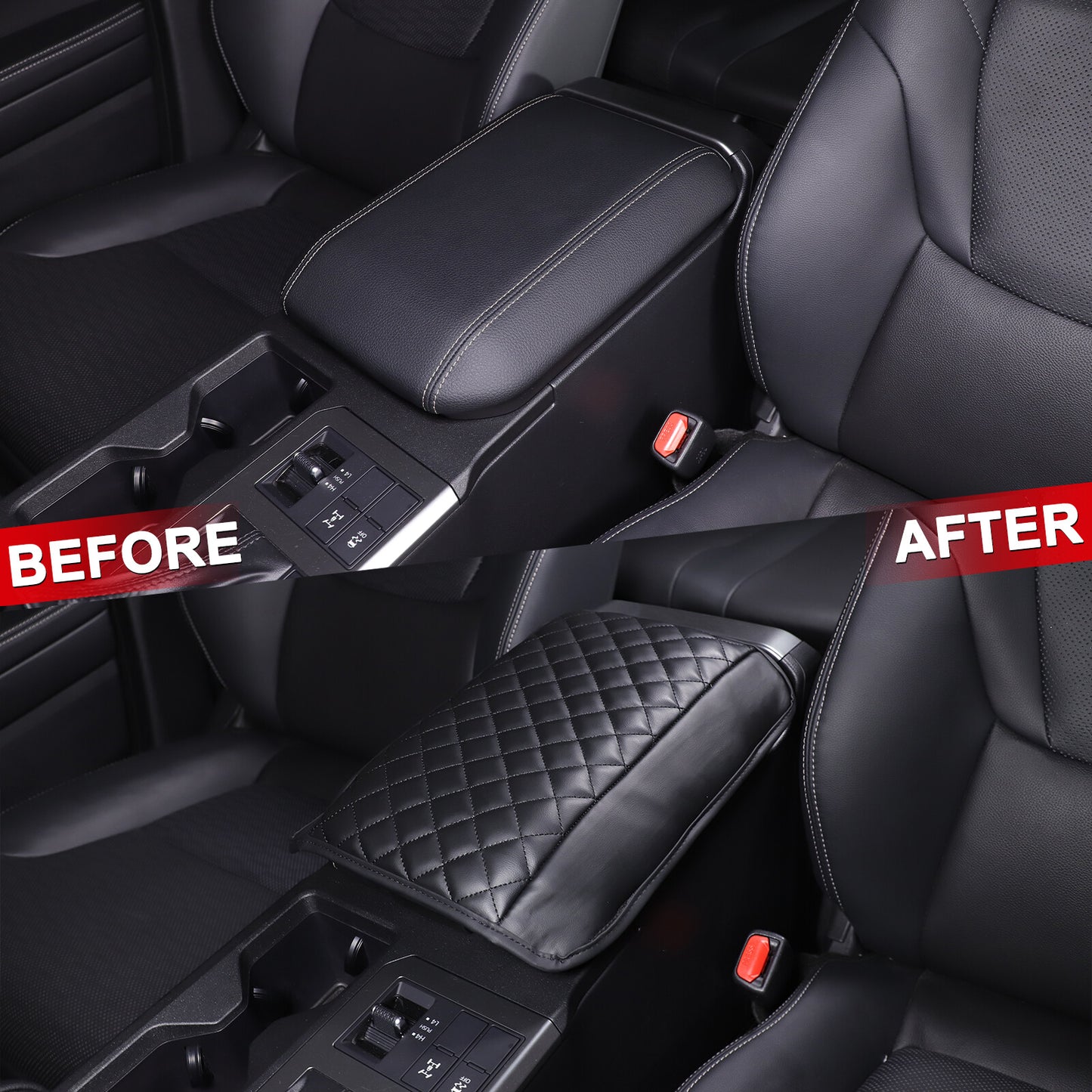 Lether center console armrest box decorative cover for Land Cruiser Prado LC250 24+- n