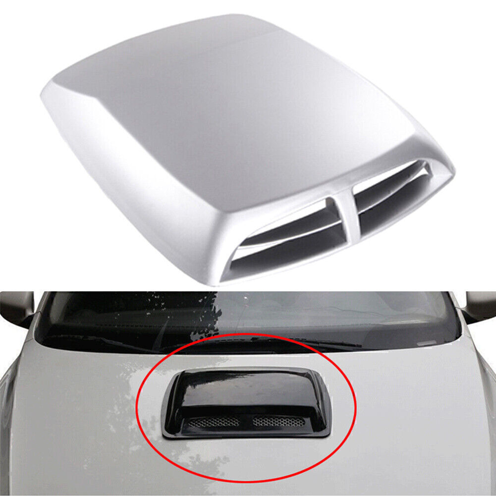 Silver-Grey Universal Car Decor Air Flow Intake Hood Scoop Vent Bonnet Cover