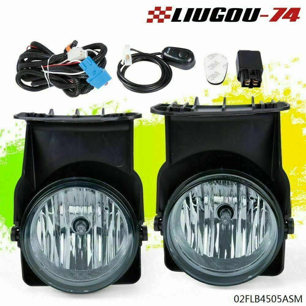 Lens Fog Light + Wire + Switch Kit Fits 03-06 for GMC for Sierra 1500 2500 3500 Brand New - v