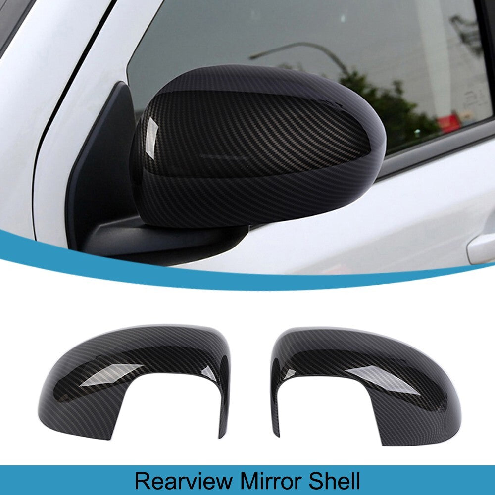 2x Carbon Fiber Side Rearview Mirror Cover Shell Trim for Jeep Compass 2008-2016