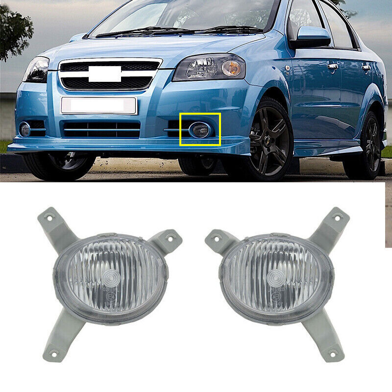 A pair of for Chevrolet Aveo sedans, 2007-2011, with fog lights.