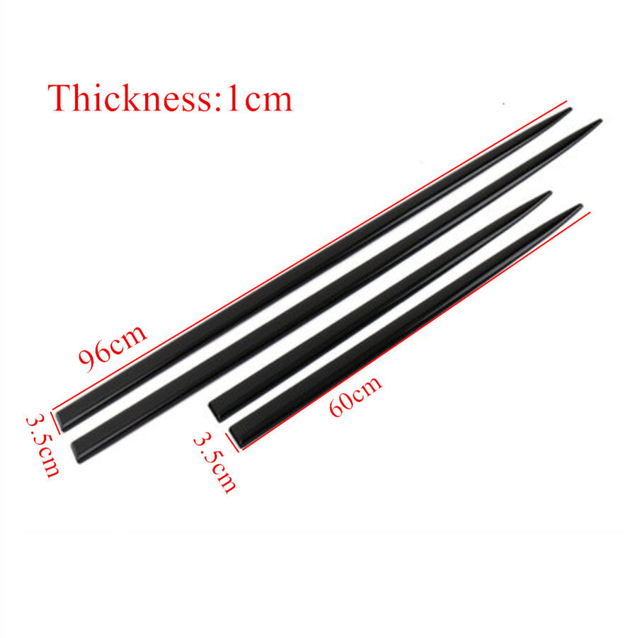 4pcs Car Body Molding Trim Cover Side Skirt Line Sill Strip Sticker Glossy Black