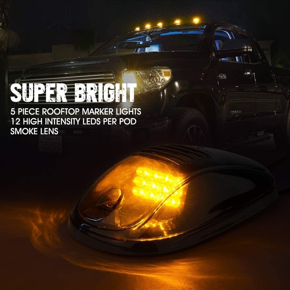 5-Piece Amber LED Truck Cab Roof Marker Lights for Ram 1500 2500 4500- n