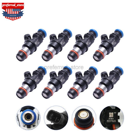 8-pack of upgraded fuel injectors for 99-07 Silverado for GMC 4.8/5.3/6.0L 25317628- v