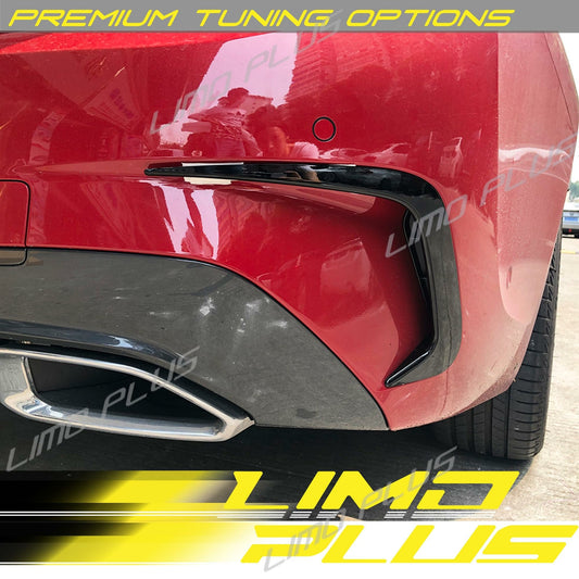 2x Glossy Black ABS Rear Bumper Vent Canards Splitter for G20 M340i 330i v