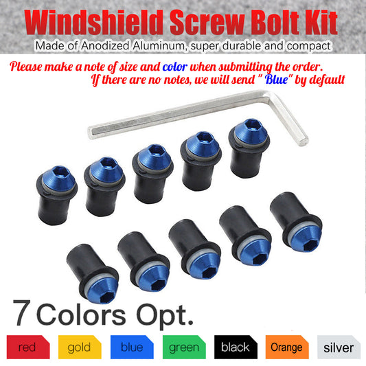 10pcs Windshield Mount Hardware Windshield Screw Nut Bolts Fit For KAWASASI