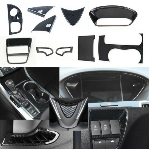 for Acura TLX 15-2019 Carbon Fiber Interior Accessories Whole Kit Cover Trim 10X