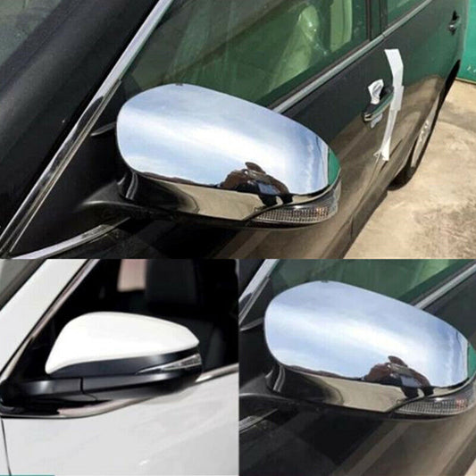 2P Chrome ABS Exterior Side Rear View Cover cap Trim For Toyot@a for Camry 2013-2017 n
