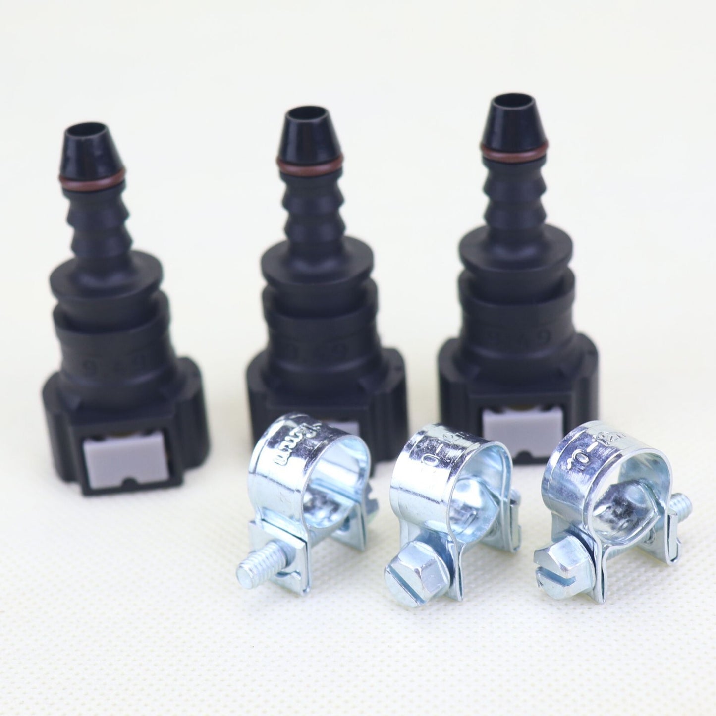 3-Piece Pack of 9.49mm SAE 1/4-inch Nylon Fuel Line Quick Connectors for Releasing and Disconnecting Hose