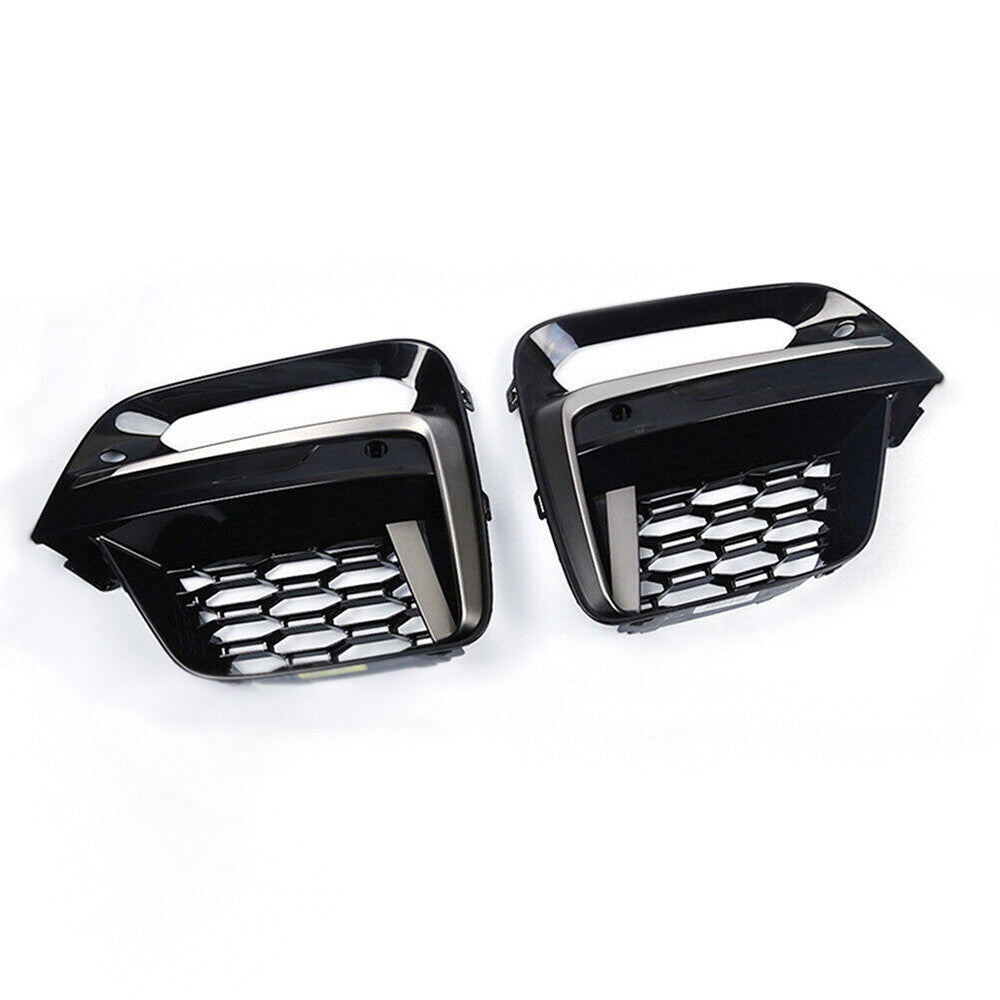 A pair of front fog light frame covers with grille trim perforations suitable for 2018-2023 for BMW X3 and X4.