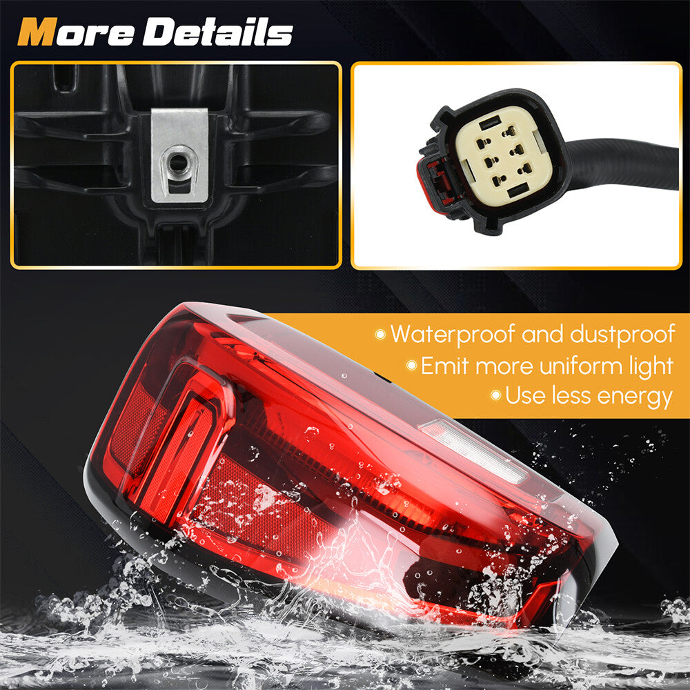 Left + Right Side LED Tail Light For 2019-2023 for GMC for Sierra Rear Brake Taillamp
