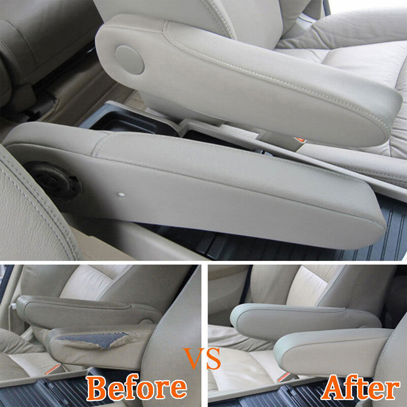 2-Pack Grey Leather for Seat Armrest Covers (Protecter) for 2005-2010 L+R Replacement - n