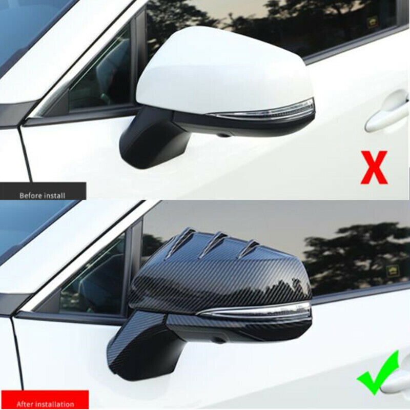 for Toyota Highlander 2021-24 Carbon Fiber Side Rearview Mirror Cover Trim 6PCS