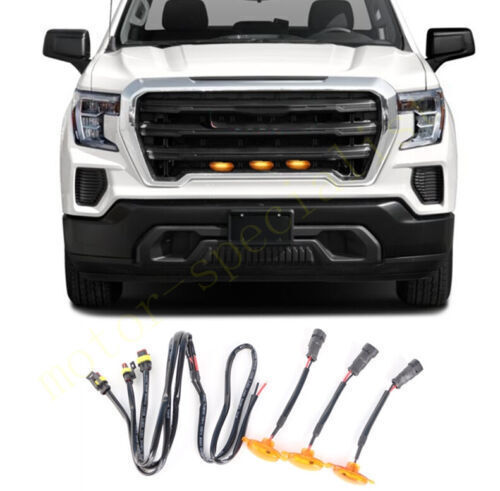 for GMC for Sierra 1500 2019-21 Front Grille LED Light Style Grill Cover DRL Q
