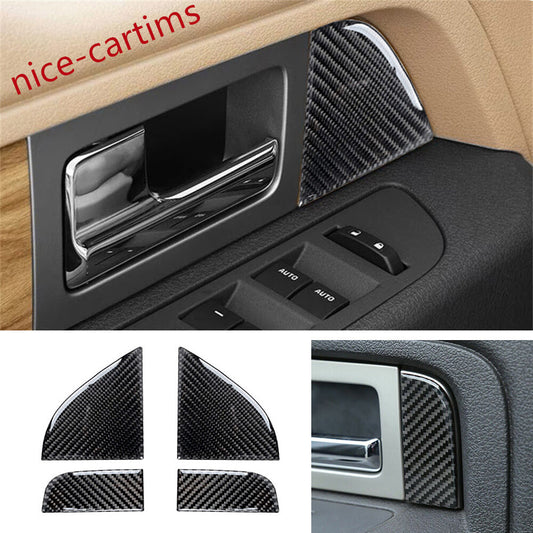 Carbon Fiber Interior Door Corner Panel Trim for Ford F150 2009-2014 Accessories