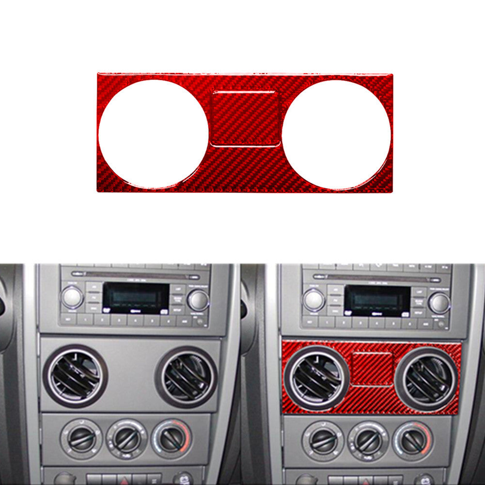 Red Carbon Fiber Center Air Vent Frame Cover Trim for Jeep for Wrangler 07-10 Type C