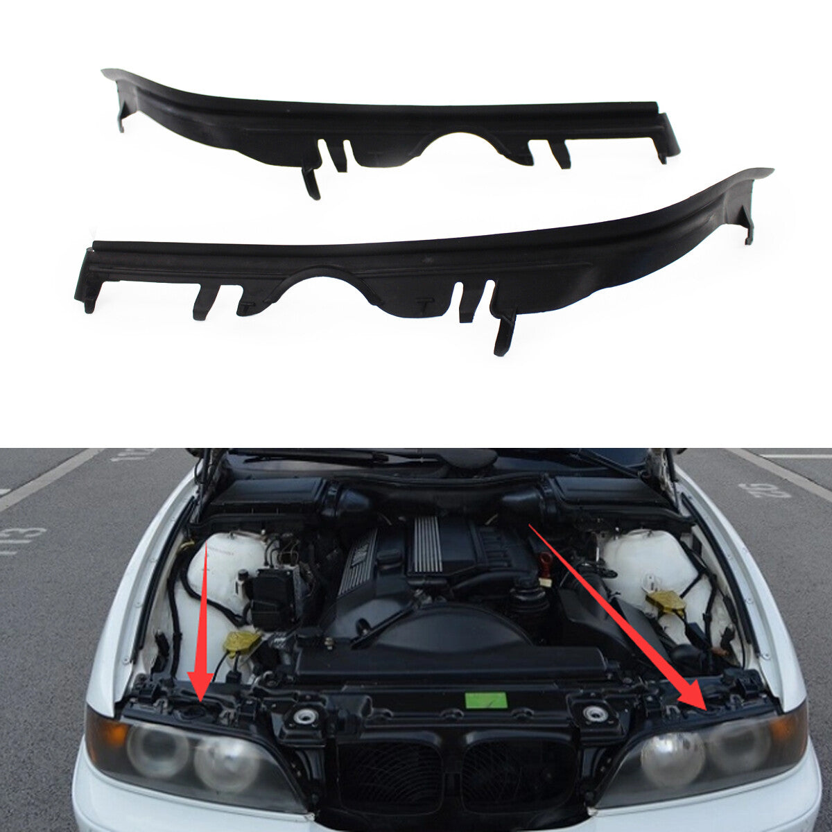 Dual headlight spacers suitable for BMW E39 525i 528i 530i 540i M5 L+R