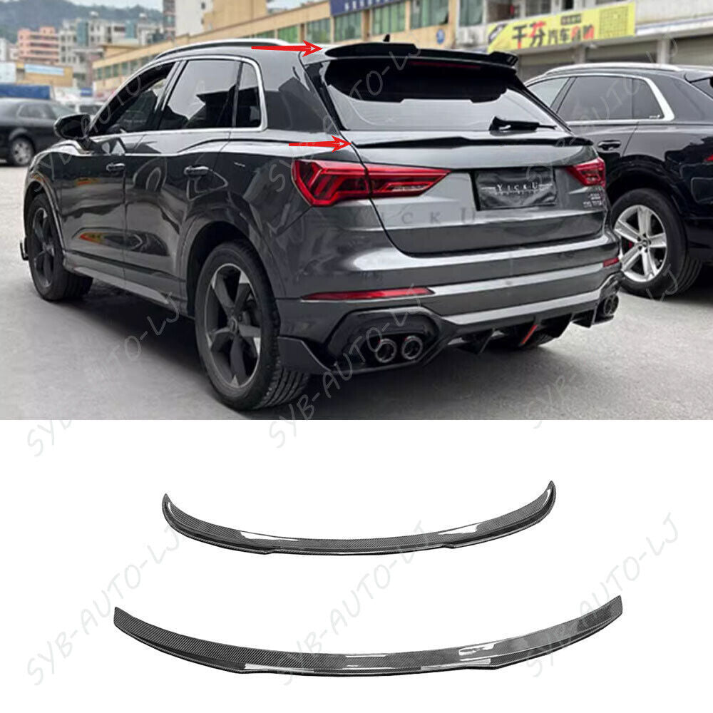for Audi Q3 SUV Real Carbon Rear Spoiler Trunk & Roof Lid Lip Wing Trim 20-24 B n