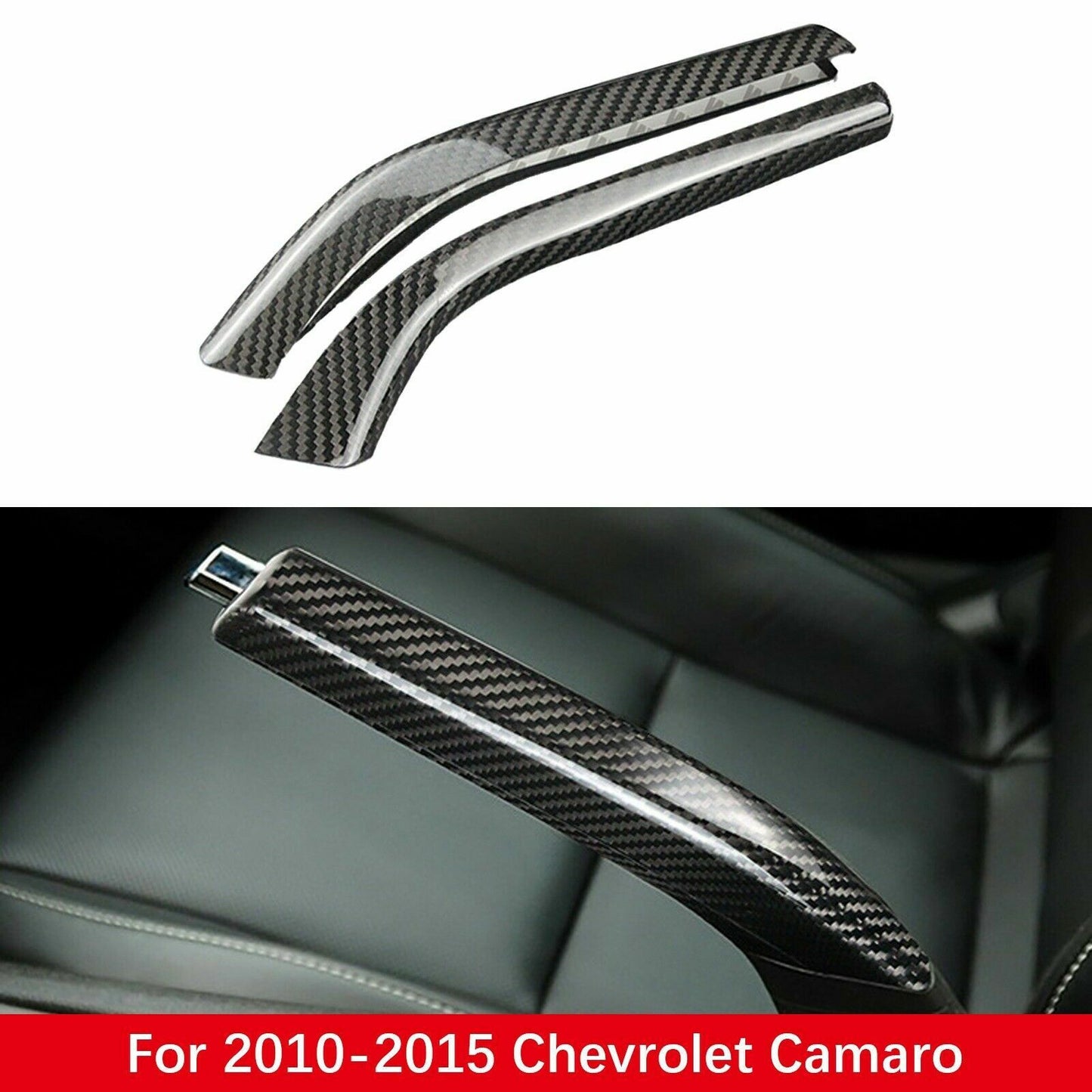 Real Carbon Fiber Car Handle Brake Cover Trim For 2010-2015 for Chevrolet Camaro AT
