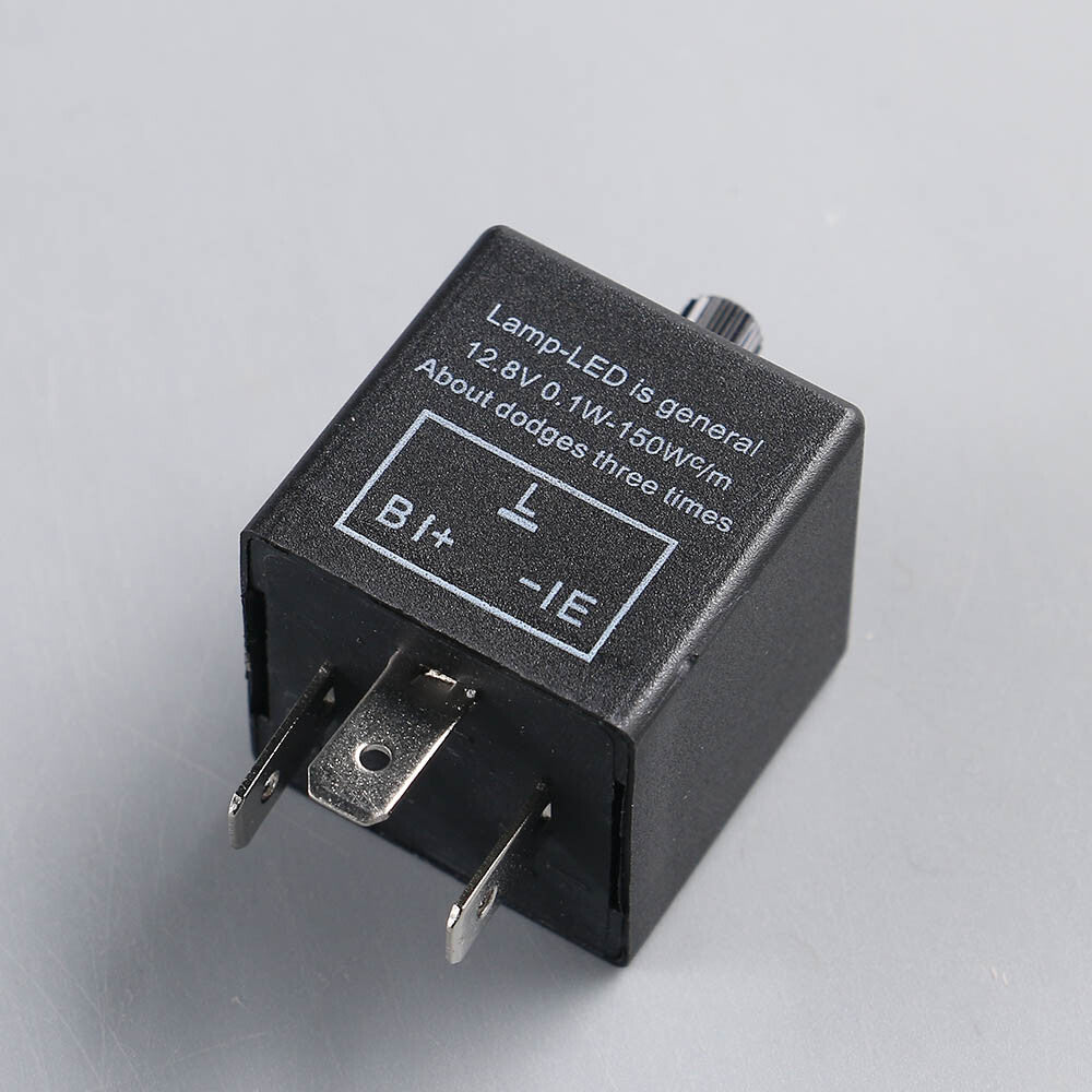 LED Flasher Relay 3-Pin Adjustable Frequency For Turn Signal Flash Light Q