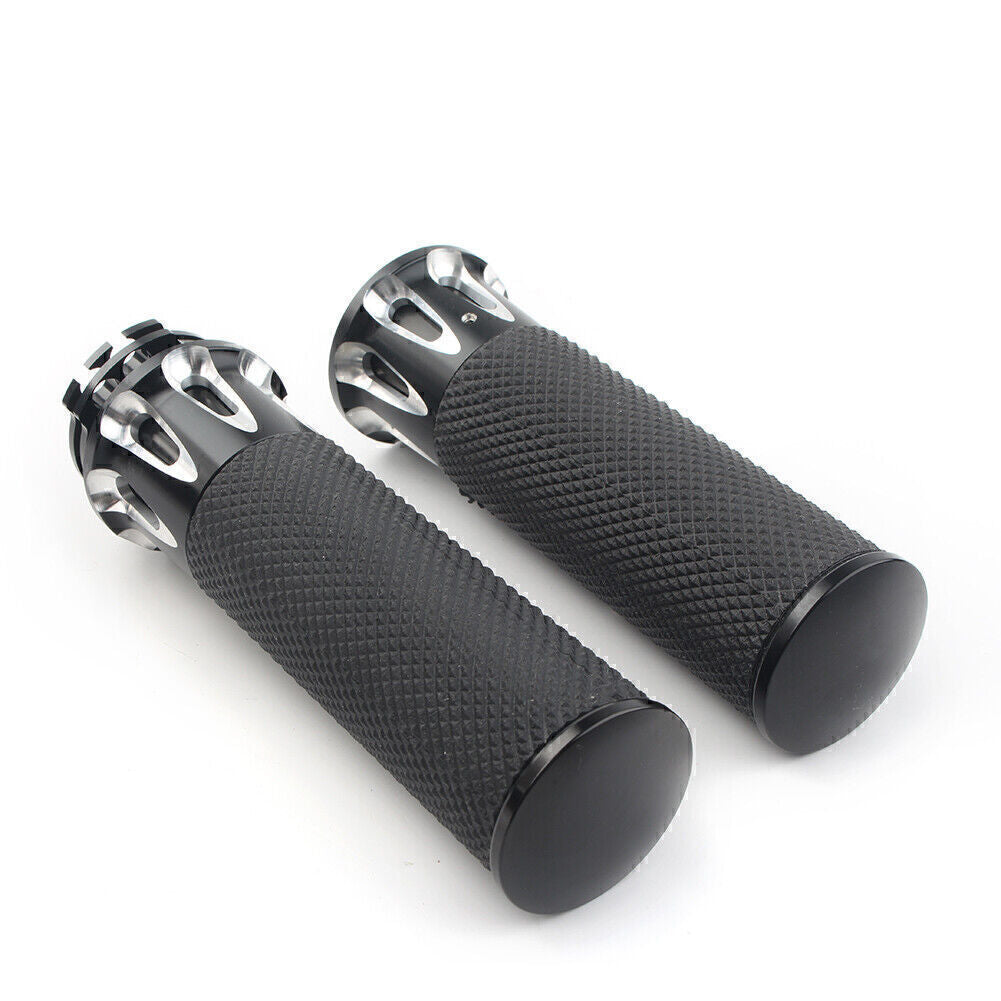1'' Handle Bar Hand Grip for Harley Touring Street Glide Softail Dyna TU5 Black Q