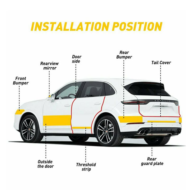 3Meters Car Door Sill Protector Strip Carbon Fiber Trim Bumper Sticker Edge