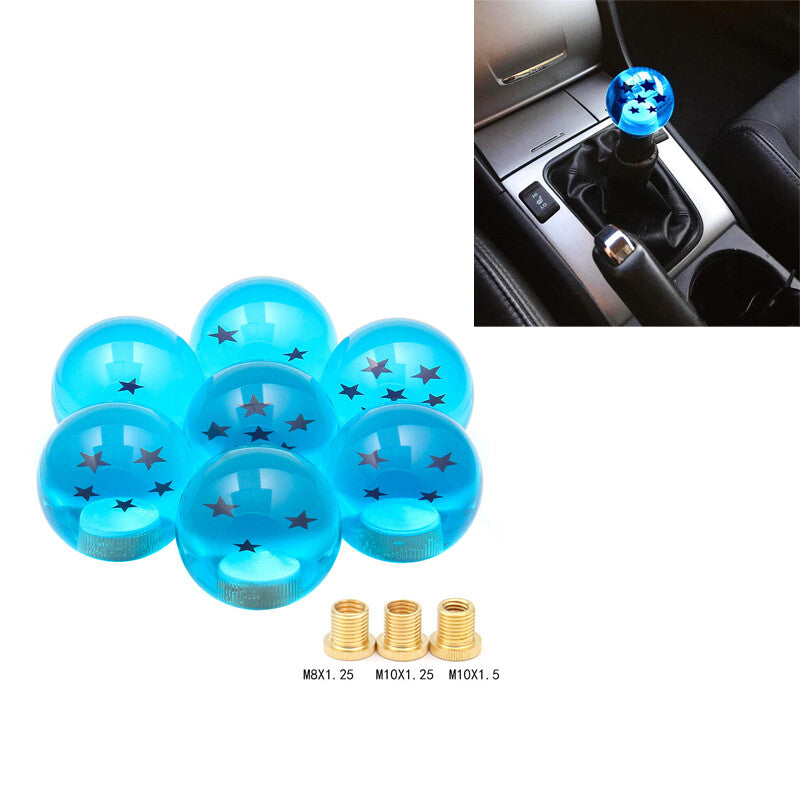 Blue Dragon Ball Shift Knob W/ 3 Adapter Universal Manual Transmission 1-7 Star Q