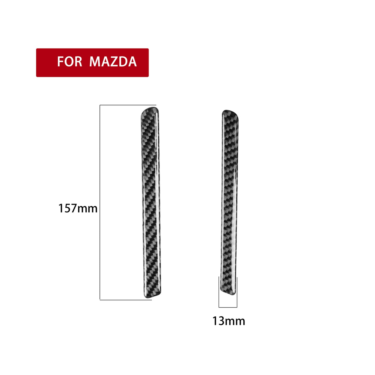 2Pcs Carbon Fiber Door Pusher Cover Trim Strip for Mazda MX-5 Miata 2009-2015
