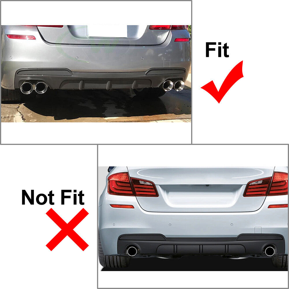 Rear Bumper Diffuser Exhausts Lip FIT for BMW 5 Series F10 M Sport 2011-2016 Q