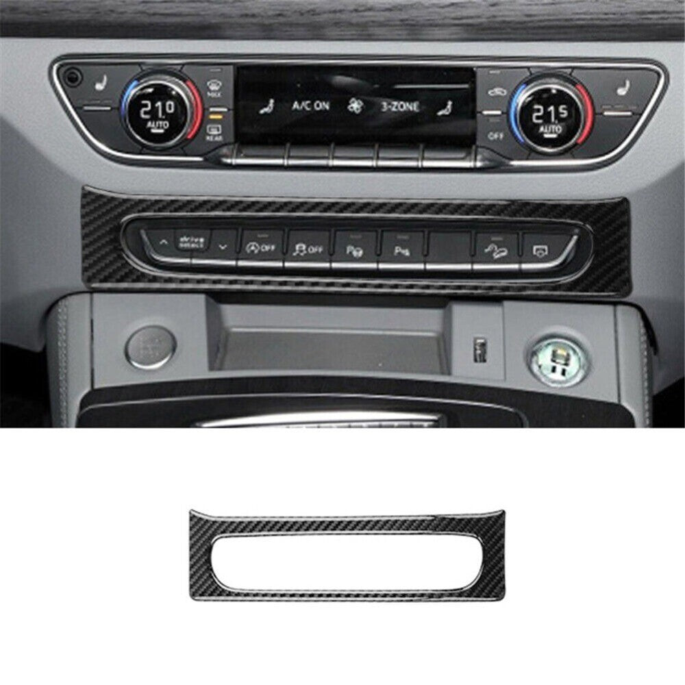 1Carbon Fiber Central Console Switch Frame Cover Trim for Audi Q5 Q5L 2018-2021 n