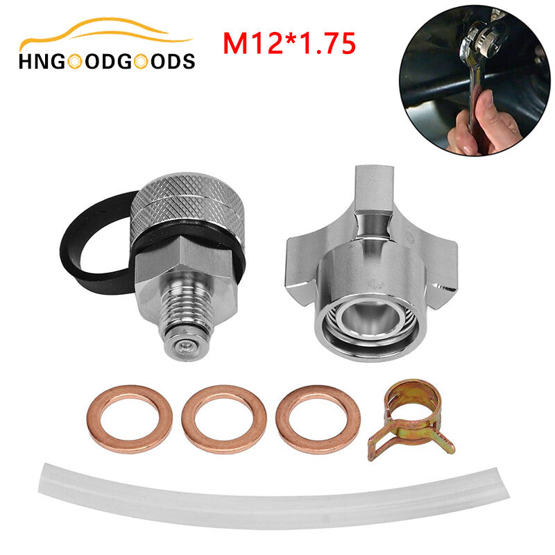 Quick Twist drain valve for M12-1.75 stainless steel drain hose accessories - no mess.