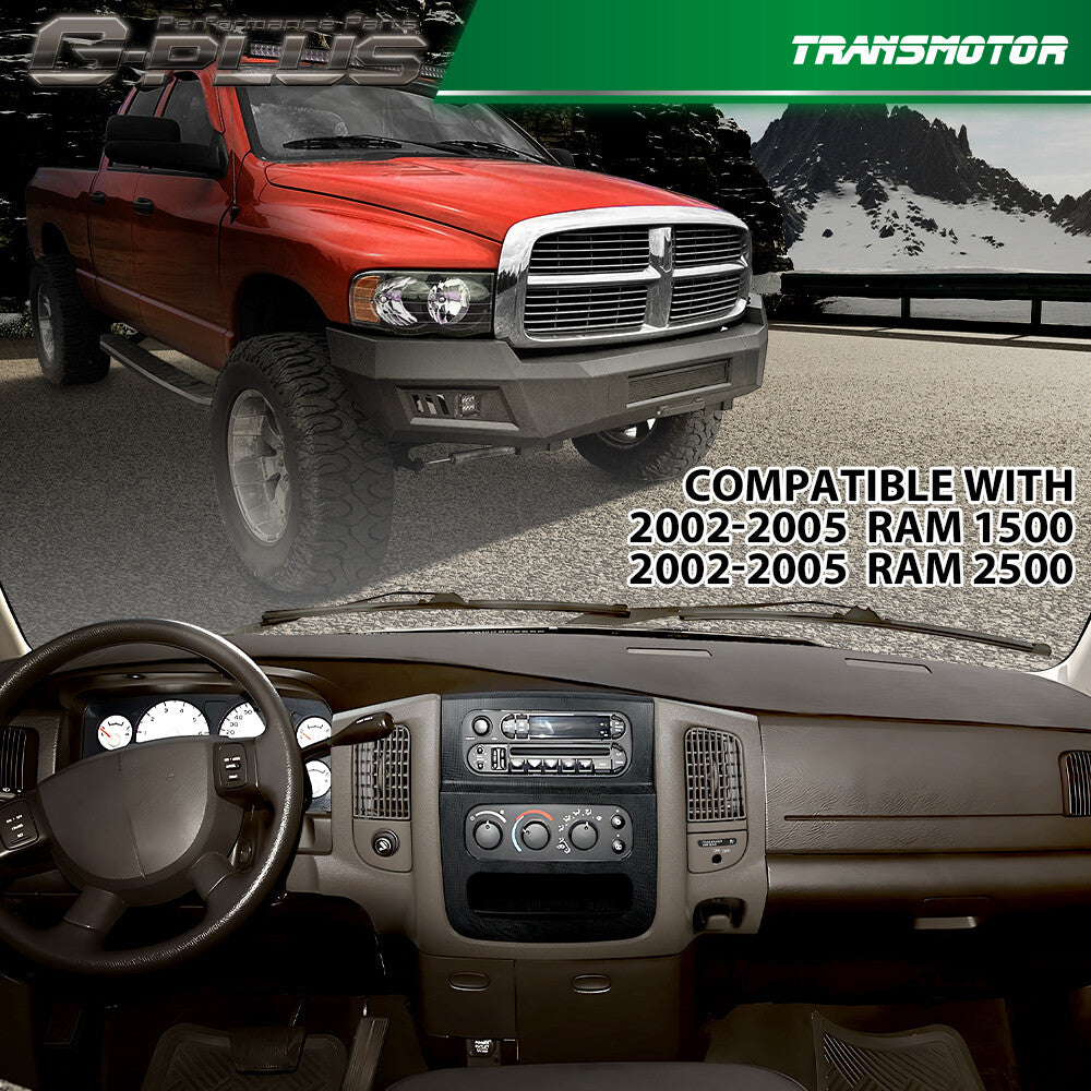 Fit For 02-05 for Dodge for Ram Radio Dash Ring with Climate Control Panel Beige Black - v