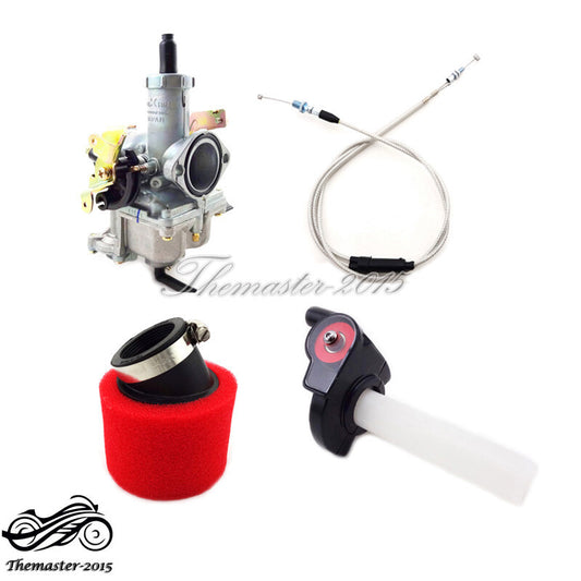 PZ30 Pump Carburetor Throttle Dual Cable Air Filter For 200 250cc ATV Dirt Bike Q