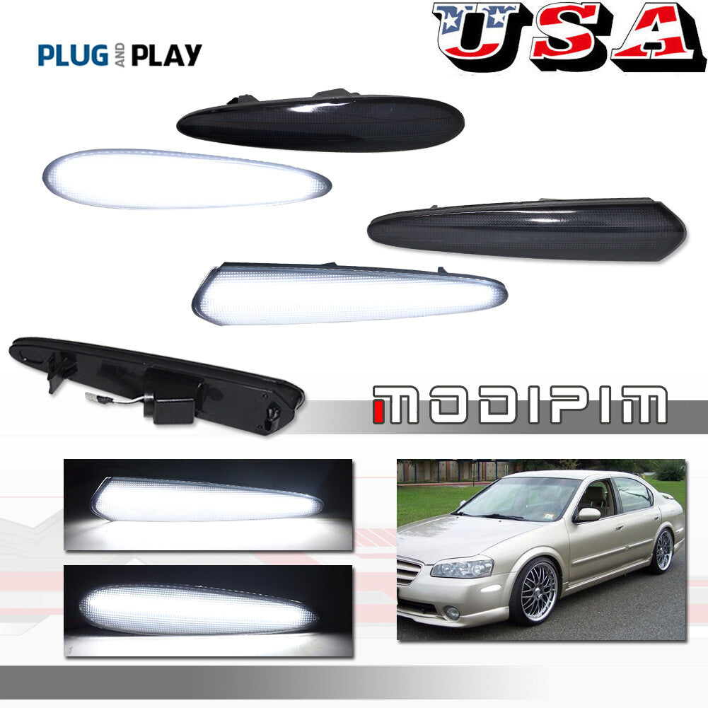 White LED front and rear bumper side marker indicator lights suitable for Maxima from 00-03- v