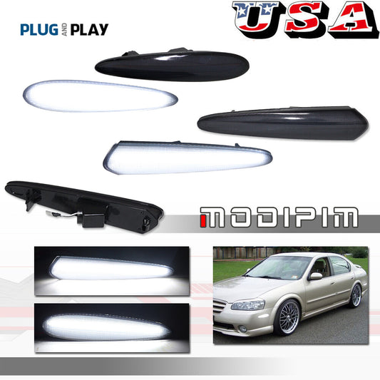 White LED front and rear bumper side marker indicator lights suitable for Maxima from 00-03- v
