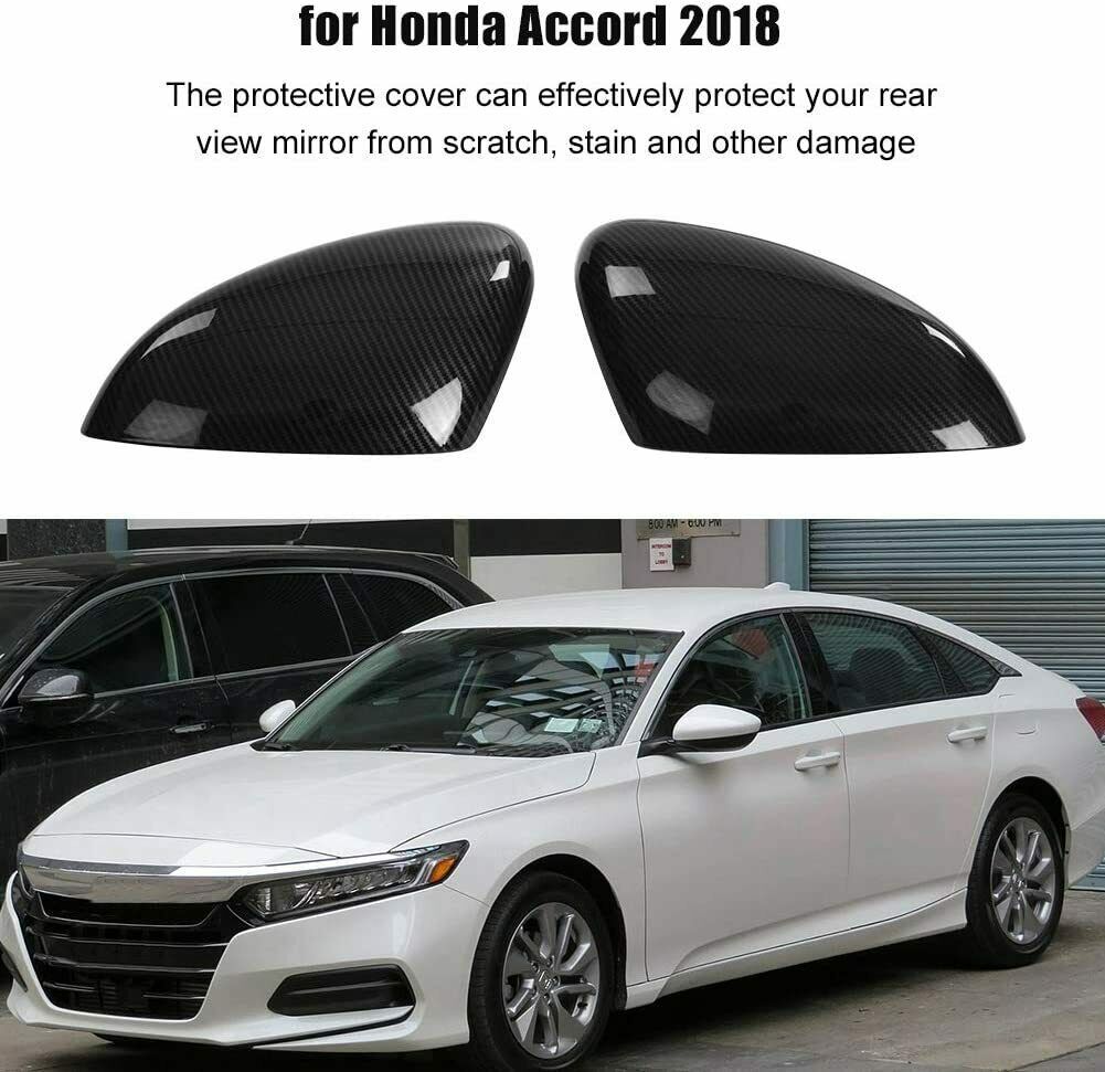 2PC ABS Carbon Fiber Rear View Side Mirror Cover Trim for Honda Accord 2018-21