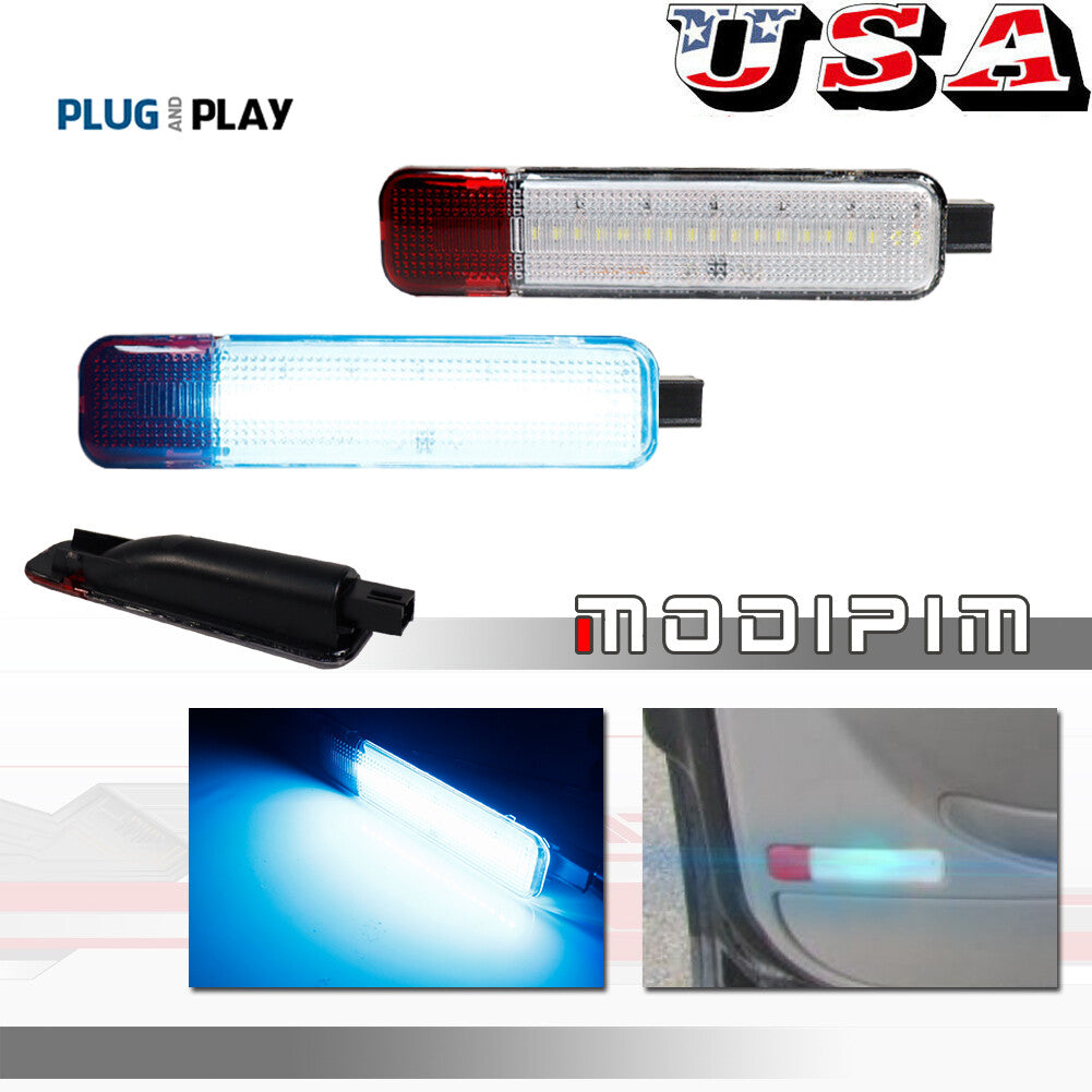 2 Pack Ice Blue Door Panel Course LED Lights for SILVERADO for SIERRA TAHOE C/K- v