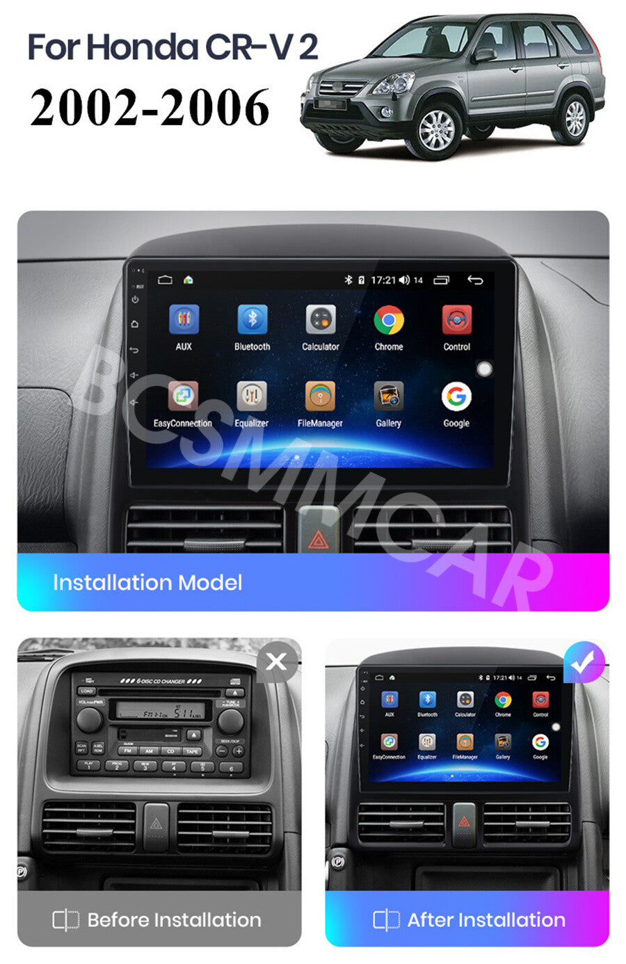Fit for Honda Crv 2002-2006 Android Car Radio Multimedia Player GPS Audio 2+32G