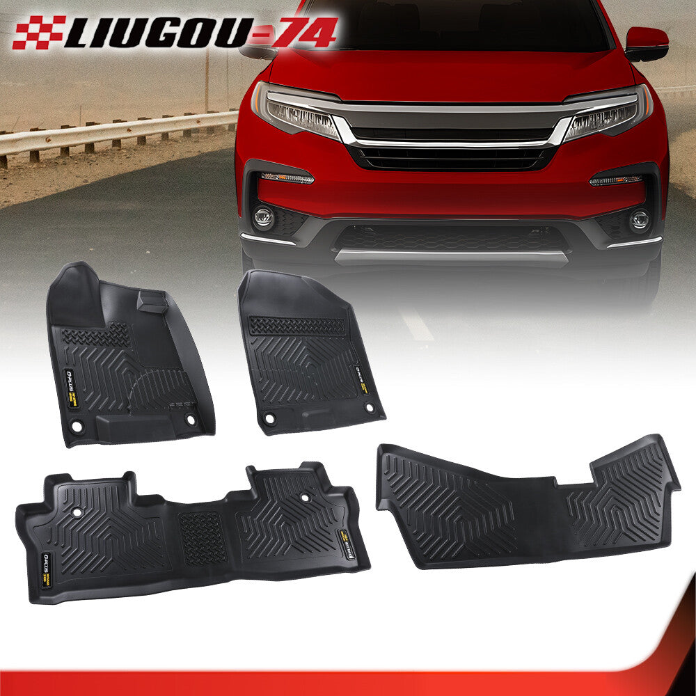 Foot Mat Liner All Weather Waterproof Car Protection Fit for 2016-2022 for Honda Pilot- v