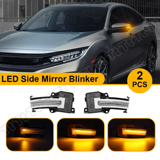 For 2016 - 2021 for Honda for Civic for Acura TLX Sequential LED Side Mirror Turn Signal Lights - v