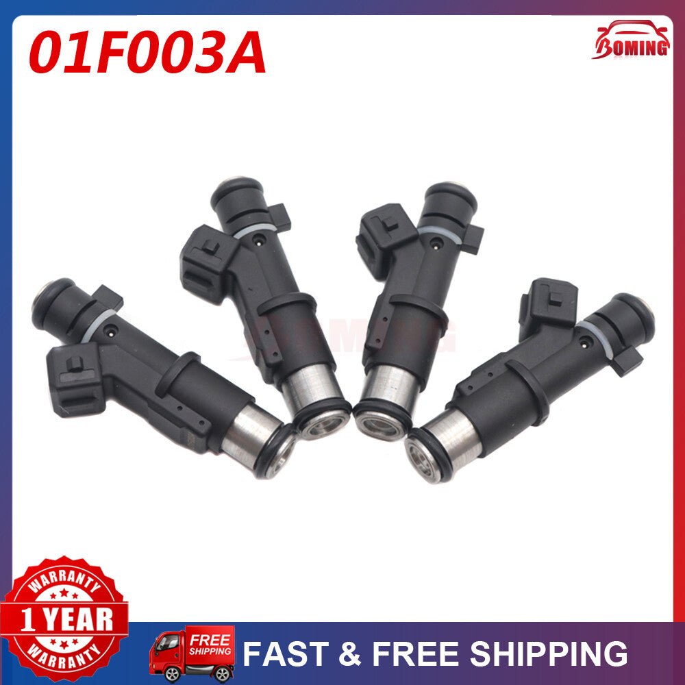 4-pack of new 01F003A fuel injectors for Peugeot 206, 307, 406, 407, 607, Expert for Citroen C5